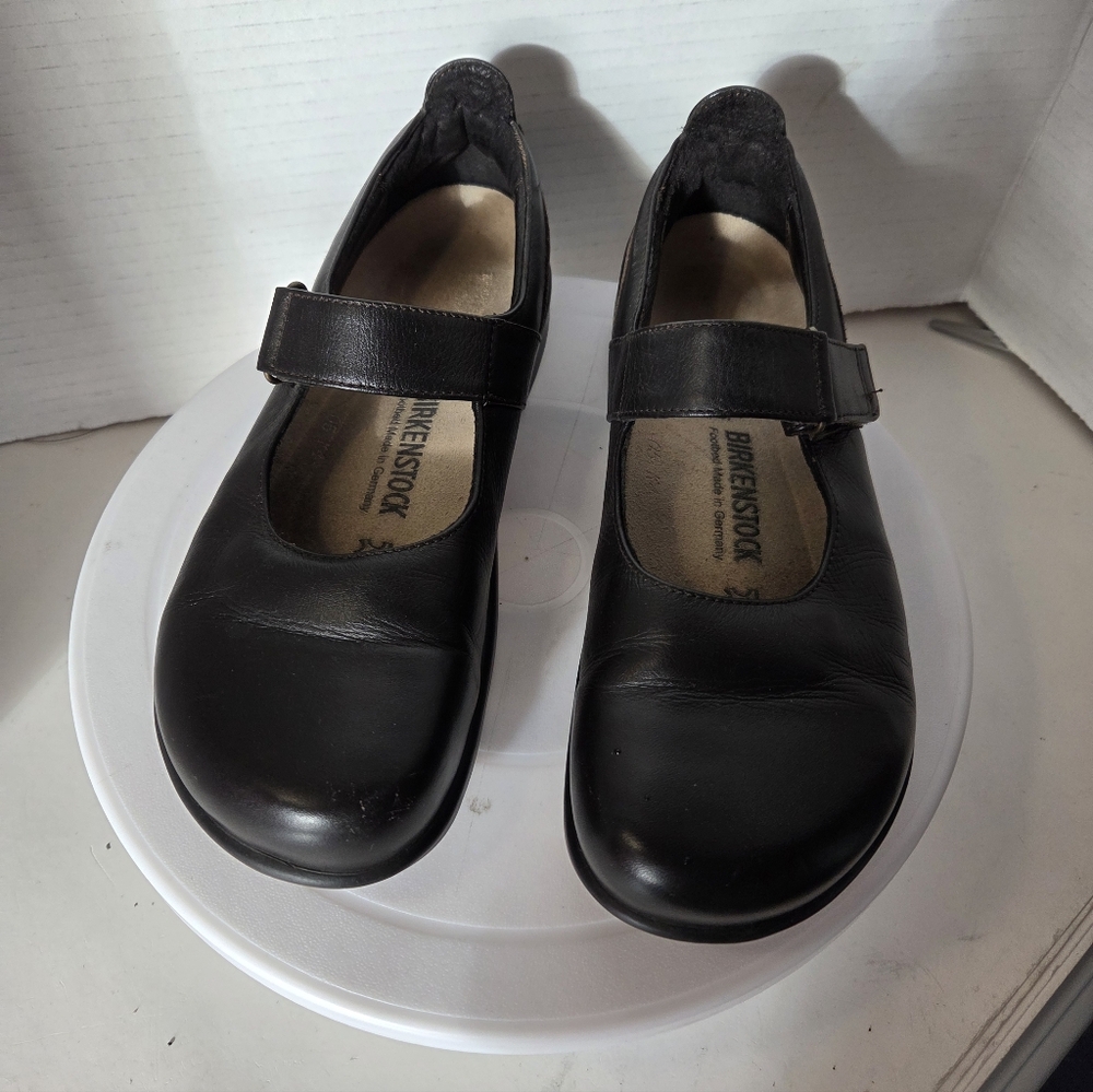 Birkenstock Women's Black Leather Mary Jane Shoes Size 36 Or 5-5.5 - Picture 3 of 9